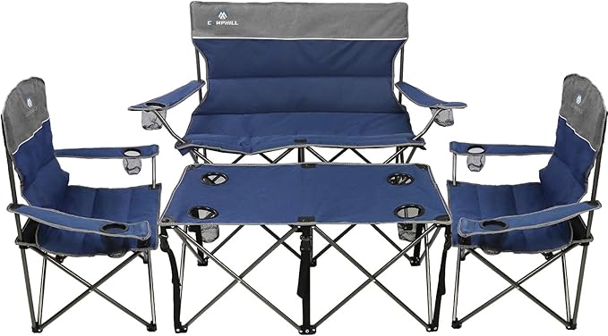 Camping Chair Set of 3, Outdoor Folding Camping Chairs