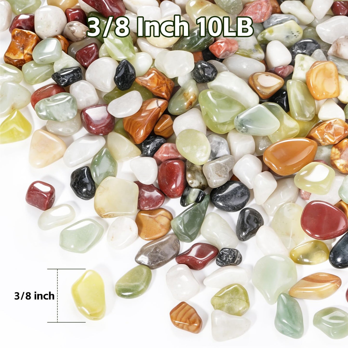 10 lbs Succulent Rocks,3/8 Inch Colorful Pebbles,Small Pebbles for Plants,Suitable for Vases, Cactus Potted Plants, Fish Tanks,Fountain