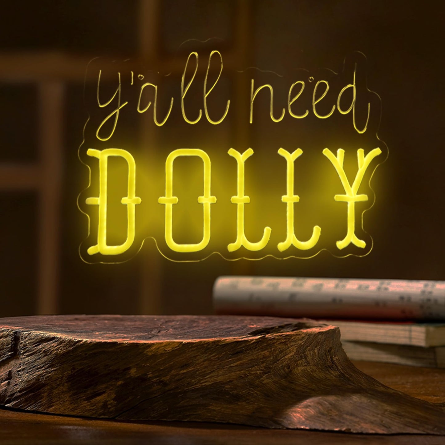 Y'all Need Dolly Neon Sign,Dolly Light Up Sign,For Wall Decor Home Decor USB Powered Christmas Birthday Gift