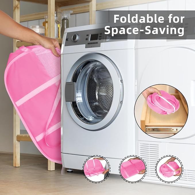 Collapsible Laundry Baskets, Tear Proof Pop Up Laundry Hamper