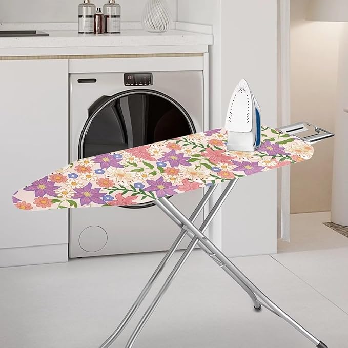 Colorful Flowers Ironing Board Cover and Pad 15 x 54 Heavy Duty Iron Board