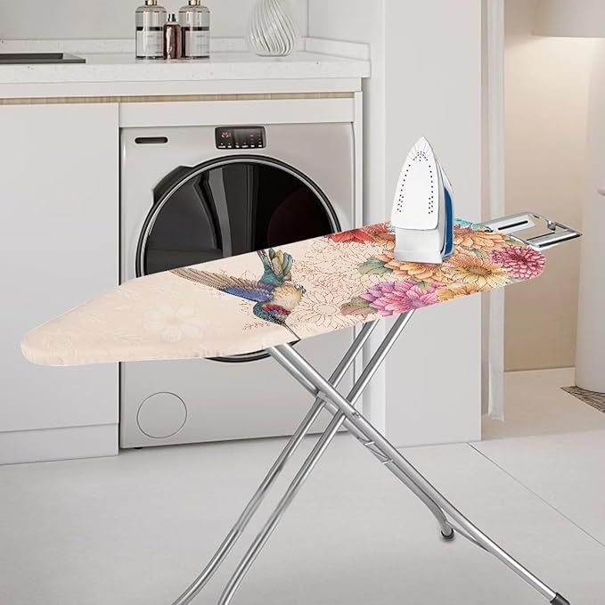 Sprowallow Hummingbird Retro Flower 15x54 inch Ironing Board Cover and Pad