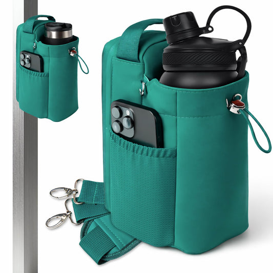 ABZZZ Magnetic Gym Bag Magnetic Water Bottle Holder For Gym Water Bottle Holder With Magnet Pocket For Phone Keys Shaker Wallet Crossbody Workout Golf Cart Men Women