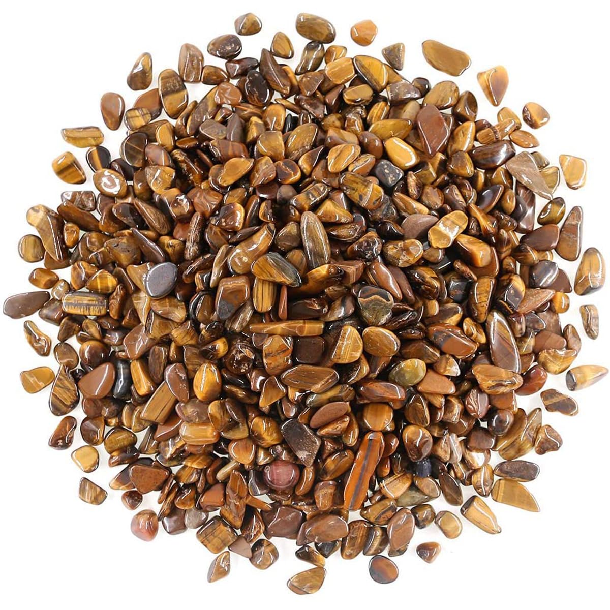 Decorative Rocks, 1 Lb/460g (Fill 0.9 Cup) Tiger's Eye Stones Irregular Gem Pebbles Quartz Gravel for Aquarium Turtle Tank Decoration/Succulent Plants Ornament/Flowerpot Vase Landscape