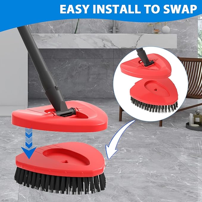 2 Pack Upgraded Spin Mop Replacement Scrub Brush Heads Compatible