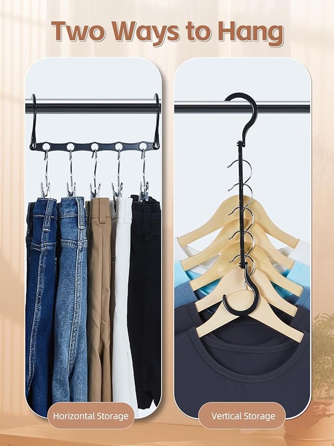 HOUSE DAY Space Saving Hanger 20 Pack Sturdy Black Magic Hangers