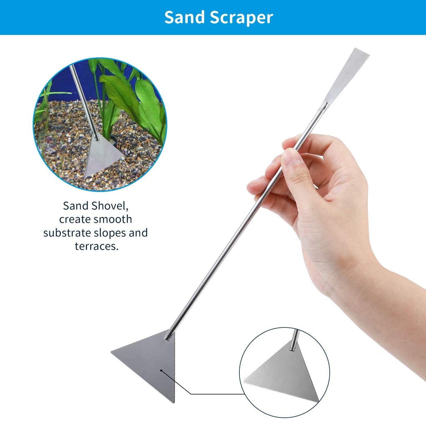 Aquascaping Tool Set - Aquatic Plant Tweezer Scissor Substrate Spatula Aquarium Scraper 5 in 1 Stainless Steel Fish Tank Starter Kit & Aquarium Tank Plant Kit
