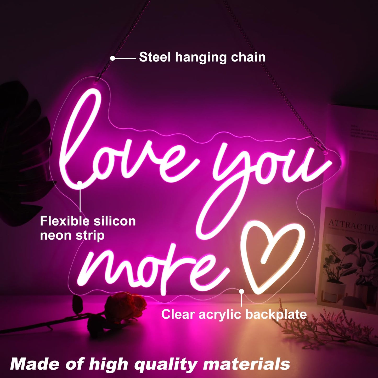 Love you more Neon Sign Wedding Neon Sign Engagement Party Wall Decor LED Wall Art Bedroom Home Decor Lovers Couples Gift Wedding Sign Art, Bedroom Valentine's Day Gift