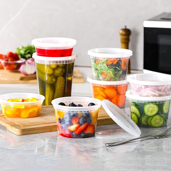 AOZITA 48 Sets Plastic Deli Containers