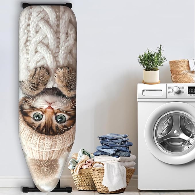 Nuxovilar Cute Kitten in Knitted Outfit Ironing Board Cover, This Cover Fits