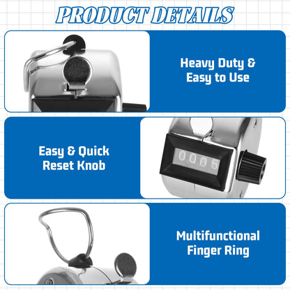 LDHHYH 20 Pack Clicker Counter, Metal Hand Tally Counter Clicker, 4 Digit Mechanical Palm Pitch Counter Clicker for Counting Numbers Golf Sports Events Office Stadium