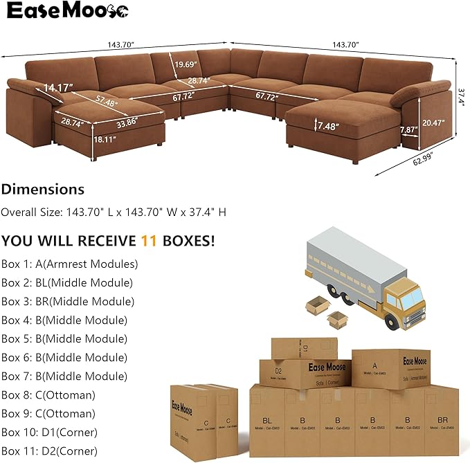 EASE MOOSE Oversized Modular Sectional Sofa