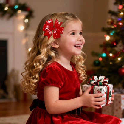 choicbaby 20PCS Christmas Hair Bows Toddler Hair Bow Clips 3＂Grosgrain Ribbon Girls Baby Bow Clips Christmas Hair Accessories for Toddler Girls Baby