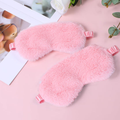 2 Pack Plush Sleeping Eye Mask Soft Plush Eye Mask Fuffy Eye Cover Comfortable Sleep Mask Blindfold Rainbow Faux Fur Eye Shade for Women, Men and Kids Travel Nap Sleeping 565488_2_3pL1H9vJ3