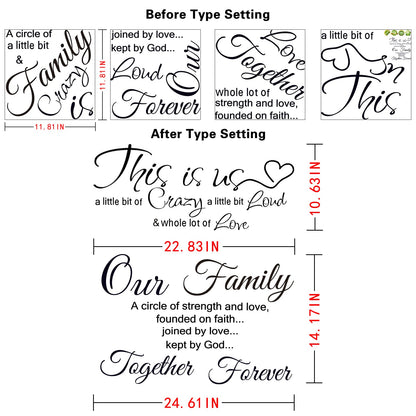 Rotumaty Family Quotes Wall Decals This is Us Wall Decor Vinyl Stickers for Living Room Bedroom Inspirational Art Decorations for Home Office Teen Dorm