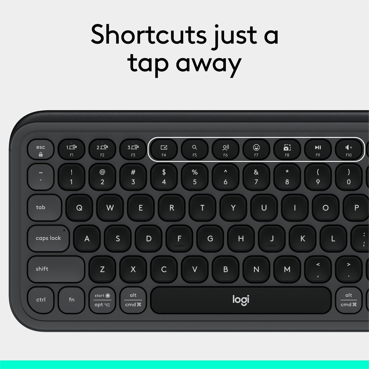 Logitech POP ICON Keys Wireless Bluetooth Keyboard, Comfortable Typing, Programmable Keys, Easy-Switch Between up to 3 Devices, for Laptop, Tablet, PC – Rose and Off-White