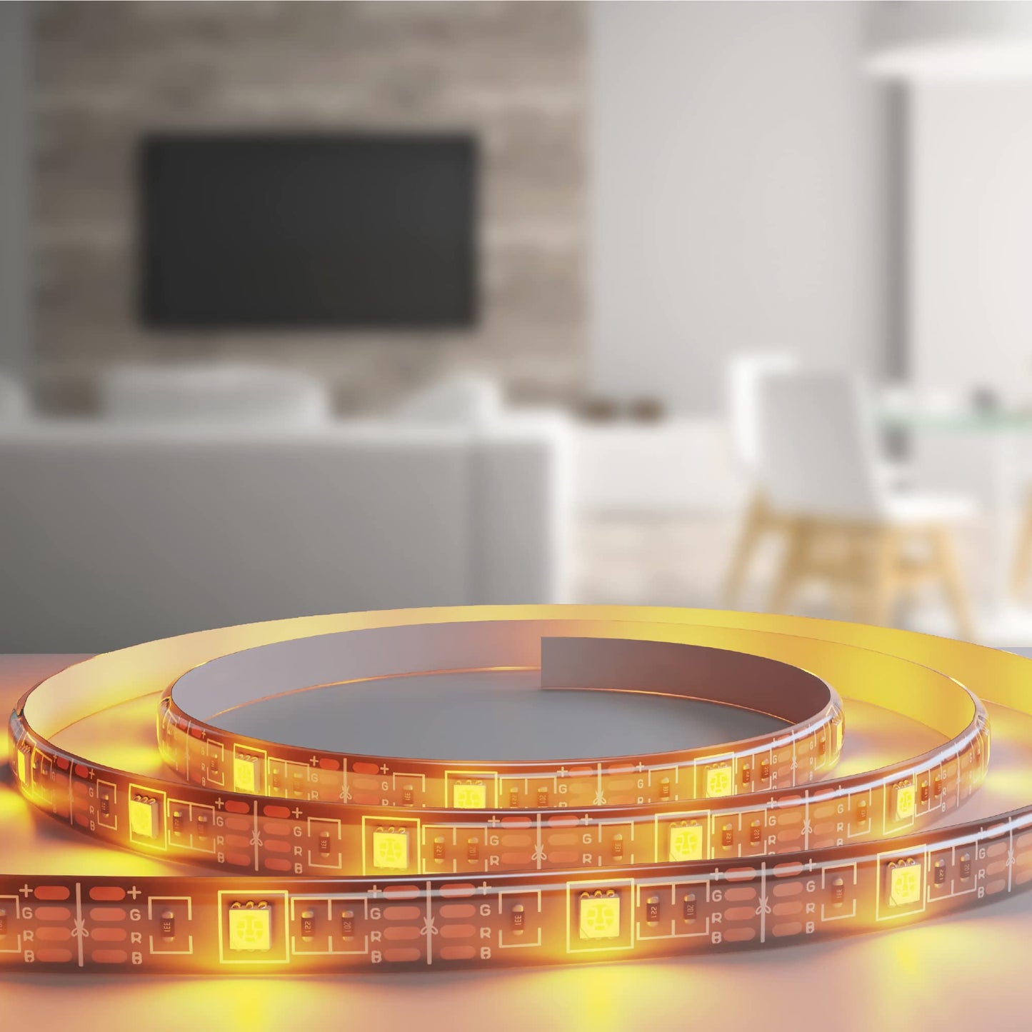 LED Strip Short Wi-Fi Multi-Color LED Light Strip Monster 6.5Ft, Smart App, Customizable Settings, Any Space, Voice-Control, Alexa, Google Assistant, Easy Installation
