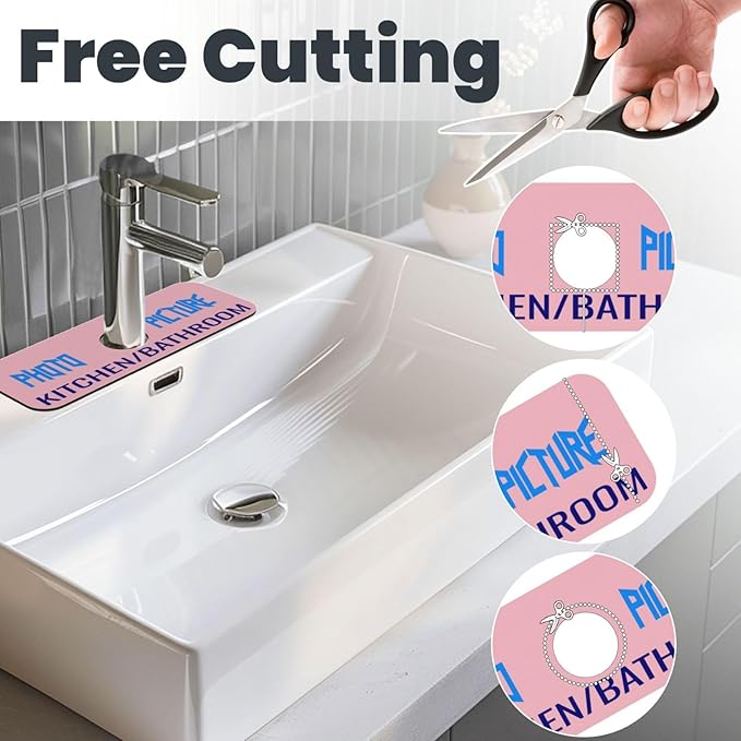 Kitchen Sink Splash Guard Faucet Mat Kitchen/Bathroom Photo DIY 15"x5.5"