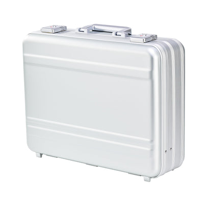 urecimy Metal Briefcase for Men, Locking Aluminum Case, Large Suitcase for Valuables, UAV/Gun Cases, Display Box, Lockbox for Money, with Removable Interior and Sponges (Silver, 18.1X13.8X6.1 Inch)