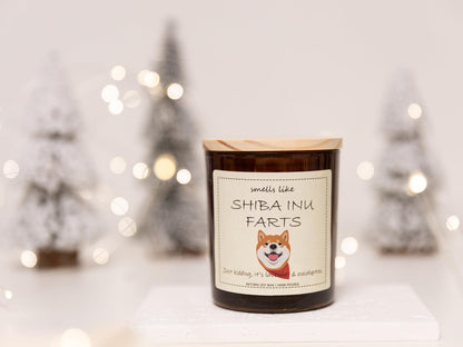 Shiba Inu Gifts & Decor, Gifts for Dog Lovers, Smells Like Shiba Inu Farts Candle - Lavender & Eucalyptus, Crafted by Natural Soy Wax & Natural Essential Oils