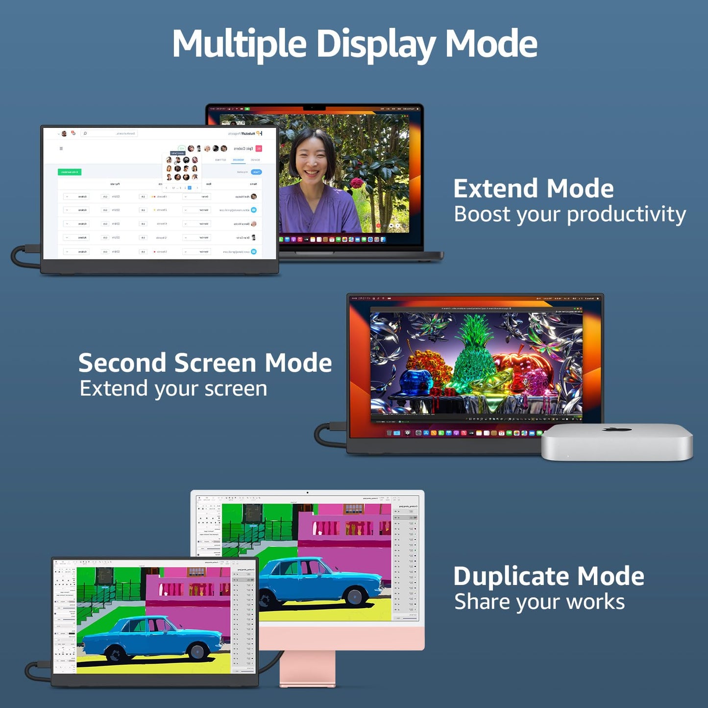 cocopar Portable Monitor 15.6 Inch 1080P Travel Monitor with Speaker HDMI USB-C External Display for Laptop MacBook Surface PC Xbox PS4/5, VESA Mountable, with Cover Stand