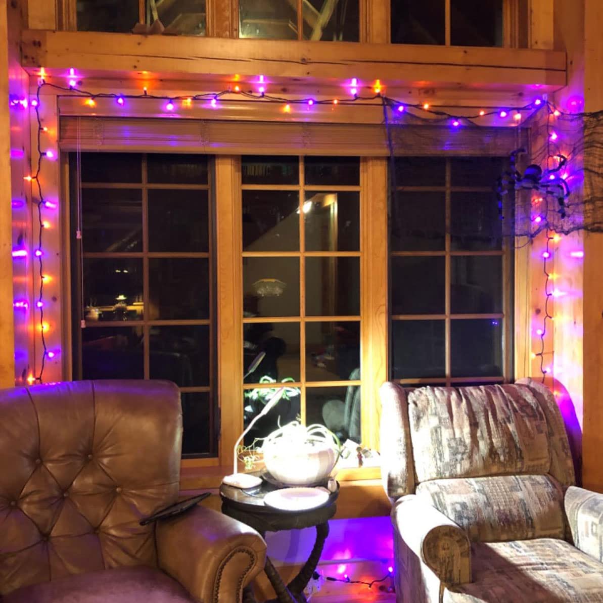 Dazzle Bright Purple and Orange Halloween Fairy String Lights, 4 Pack Total 80FT 240LED Copper Wire Battery Operated Waterproof Lights, Halloween Decorations for Indoor Home Patio Yard Party Decor