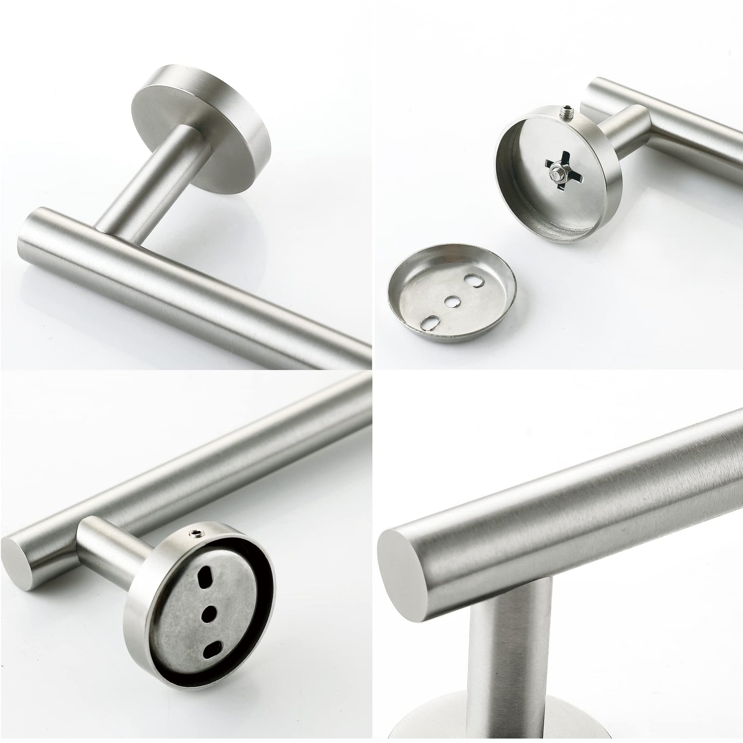 Nolimas Brushed Nickel Bath Towel Bar Single Bars Towel Rack Rod Classic Wall Mounted SUS304 Stainless Steel Bathroom Towel Holder Toilet Kitchen Towel Shelf Single Layer,24 inches
