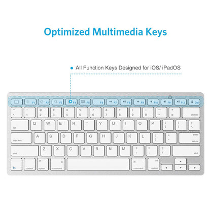 OMOTON Bluetooth Keyboard Compatible with iPad 10th Generation, iPad 10.2 (9th/8th/7th), iPad Pro 13/12.9/11 inch, iPad Air/Mini and More iOS Devices, White