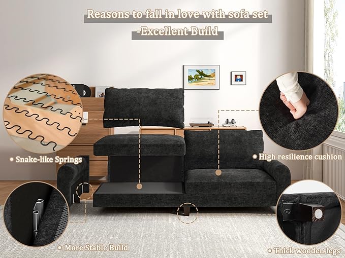 EASE MOOSE 88.5" Chenille Loveseat Couches
