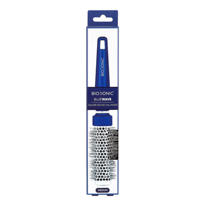 Bio Ionic BlueWave Conditioning Square-Round Brush – Create Volume & Smooth Hair Quickly, Crimped Bristles Add Root Tension, Styling Brush For Bouncy Blowouts, All Hair Types & Textures