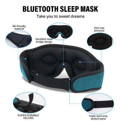 Sleep Headphones,Sleep Mask for Side Sleeper,3D Eye Mask for Sleeping with Stereo Speakers,Bluetooth Headphone,Perfect for Gifts for Women/Men Black
