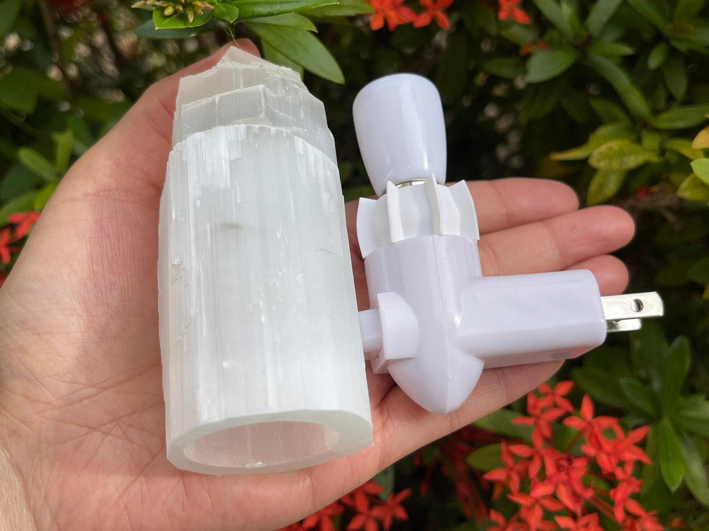 GAF TREASURES Selenite Iceberg Night Light, Selenite Crystal Nightlight Plugin, Selenite Skyscraper, Night Light Kids and Baby Nursery