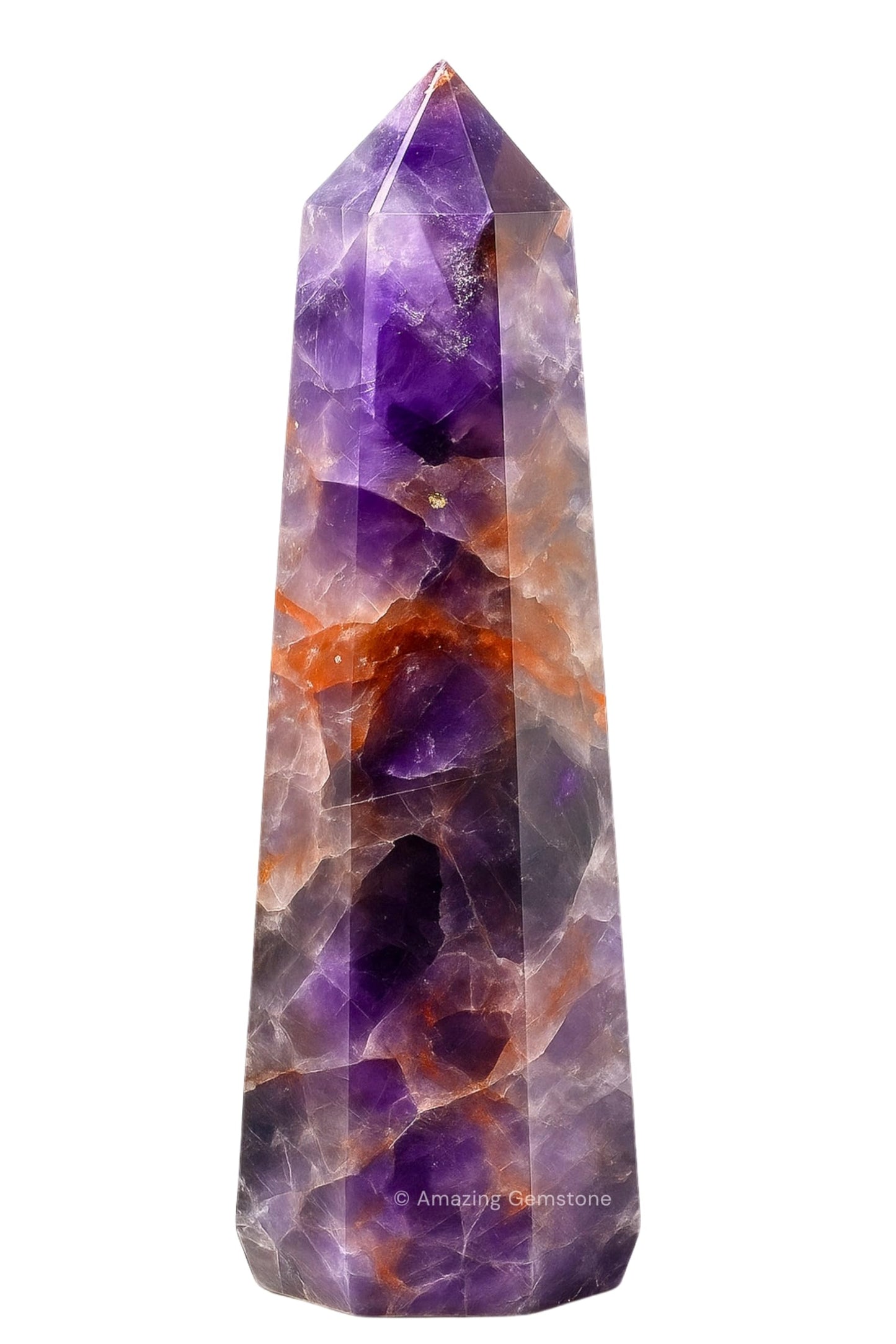 Amazing Gemstone Amethyst Chevron Crystal Towers ~ Natural Healing Crystal Point Obelisk for Reiki Healing and Crystal Grid (2" to 3" Inch)