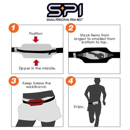 SPIbelt Running Belt Original for Women Men, Phone Holder for Running, Running Fanny Pack, Holder for Phone, Running Waist Pack, Adjustable Waist, [Fits All Phones]. Black with Black Zipper