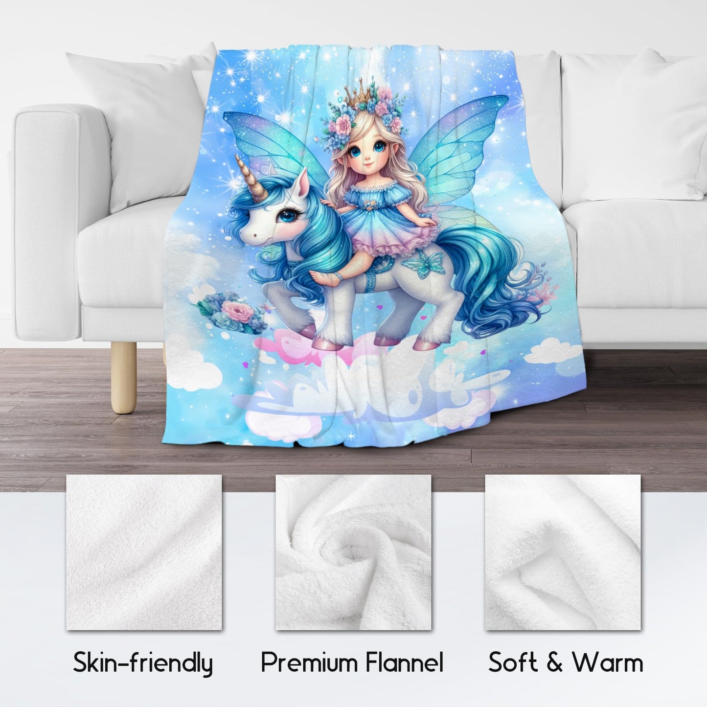 Blanket for Girls, Unicorn Blanket for Kids, Unicorn Gifts Soft Lightweight Throw for Sofa Couch Chair, 40"x50"