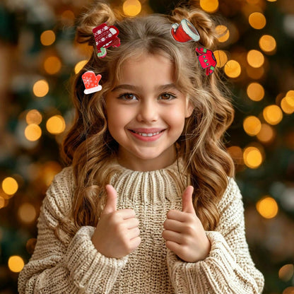12 Pcs Christmas Hair Clips for Women Snowman、Xmas Tree、Santa Claus、and Gloves Design Christmas Mini Claw Clips Small Hair Claws Strong Hold Jaw Clip Mini Hair Clips for Women Girls Hair Accessories