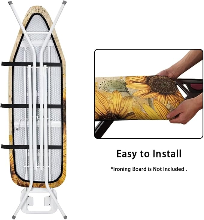 Sunflower Butterfly Easy Installation 15x54 Ironing Board Cover and Pad and