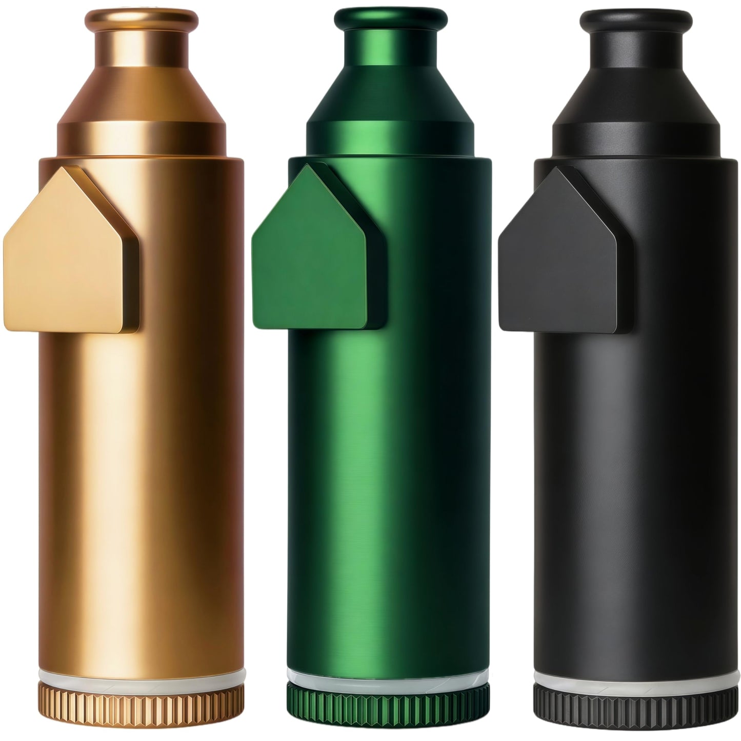 OakMsOik No-Leak Powder Dispenser, 300% Larger SnuffBullet Alternative with Anti-Oxidation Coating & Silicone Seal, 3-Pack Metal Spice Shaker for Travel