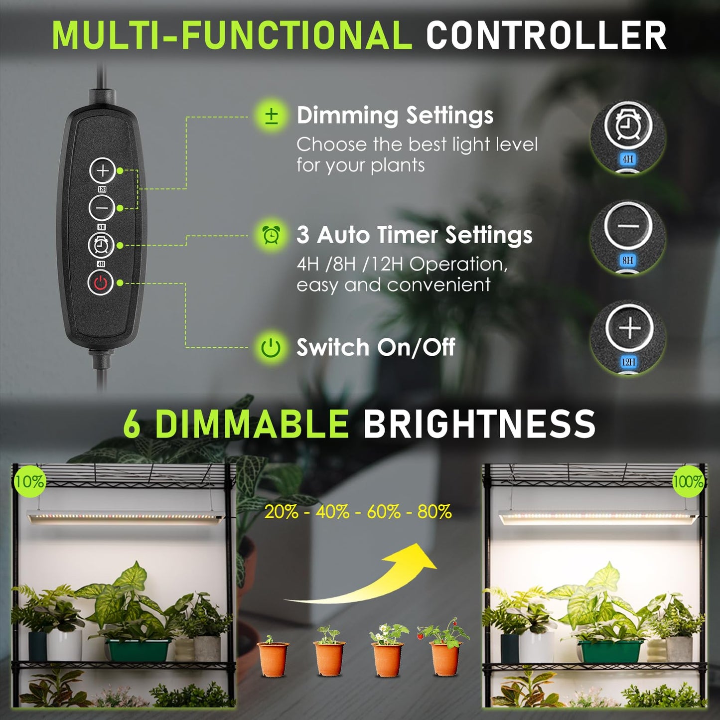 FOXGARDEN 39in Upgrade LED Grow Lights, 3.3FT Full Spectrum Hanging Plant Light, 392 LEDs Plant Growing Lamp for Indoor Plants with 4/8/12H Timer, 6 Dimmable Levels for Seed Starting Vegetables Bloom