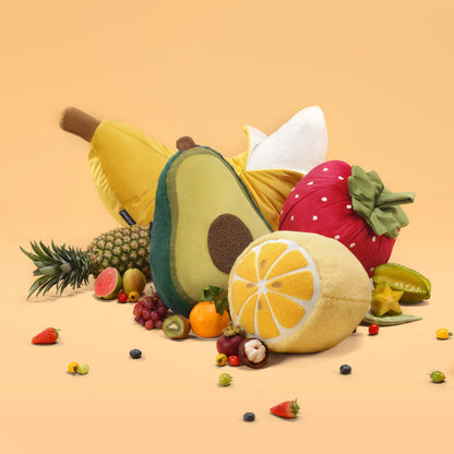 Phantoscope Papaya Shaped Throw Pillow, Fruit Themed Cushion for Couch, Bed and Chair, Pink, 10 x 15 inches