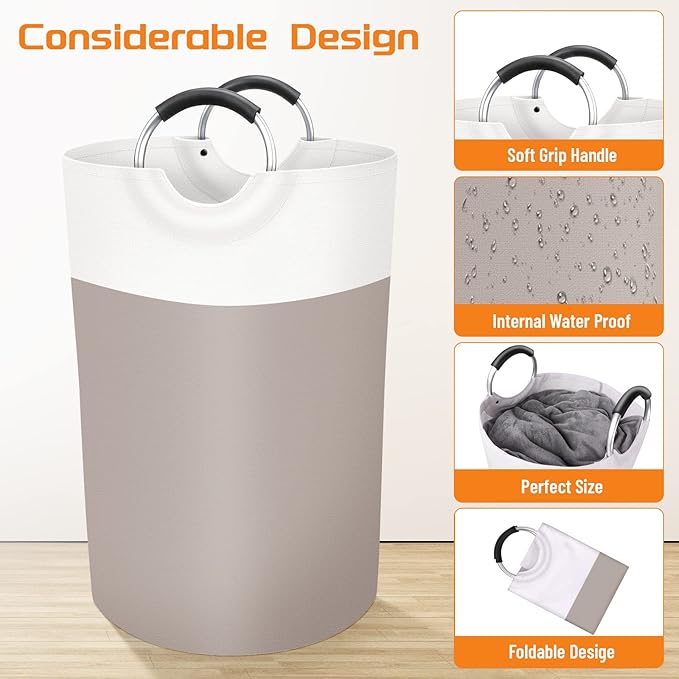 BlissTotes 75L Laundry Basket, Freestanding Laundry Hamper, Collapsible Dirty