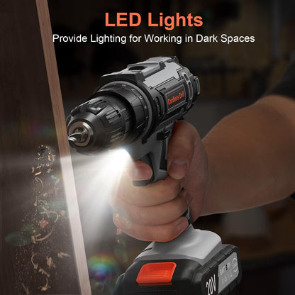 VIWKO Cordless Drill, 20V Electric Combi Drill Set with 86 Accessories, 2.0Ah Rechargeable Battery Hand Drills, Electric Screwdriver 370 in-lb 25+1 Torque 2 Speed, Power Tools for DIY & Home Projects