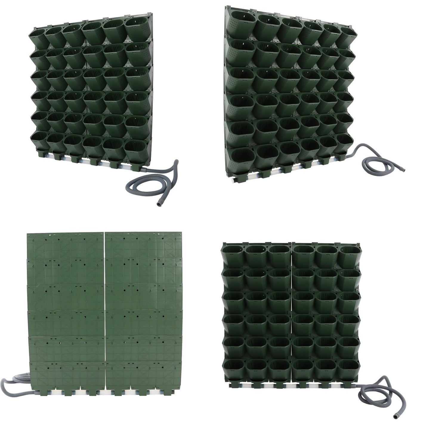 Vertical Wall Planter, Digital Timer, Adjustable Irrigation, Wall Mounted Hanging Flower Pots for Outdoor and Indoor, Self-Watering Garden Planter for Veggie, Fruit, Herb, Flower (Dark Green, 36 Pots)