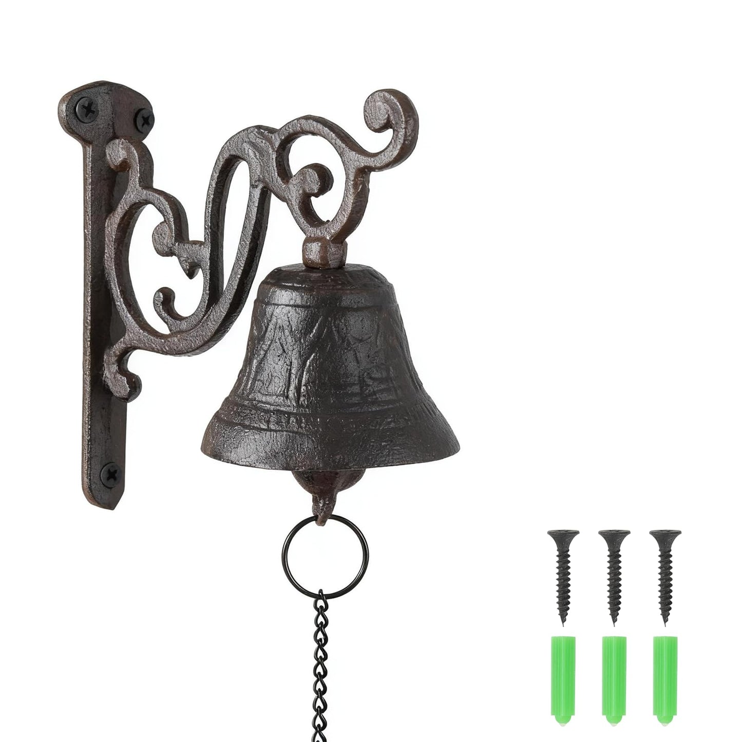 Jieting Cast Iron Dinner Bell, Rustic Farmhouse Wall Mounted Bell