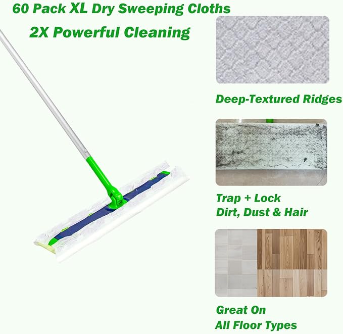 XL Dry Sweeping Cloth Refills for Swiffer Sweeper X-Large Mop, XL Disposable