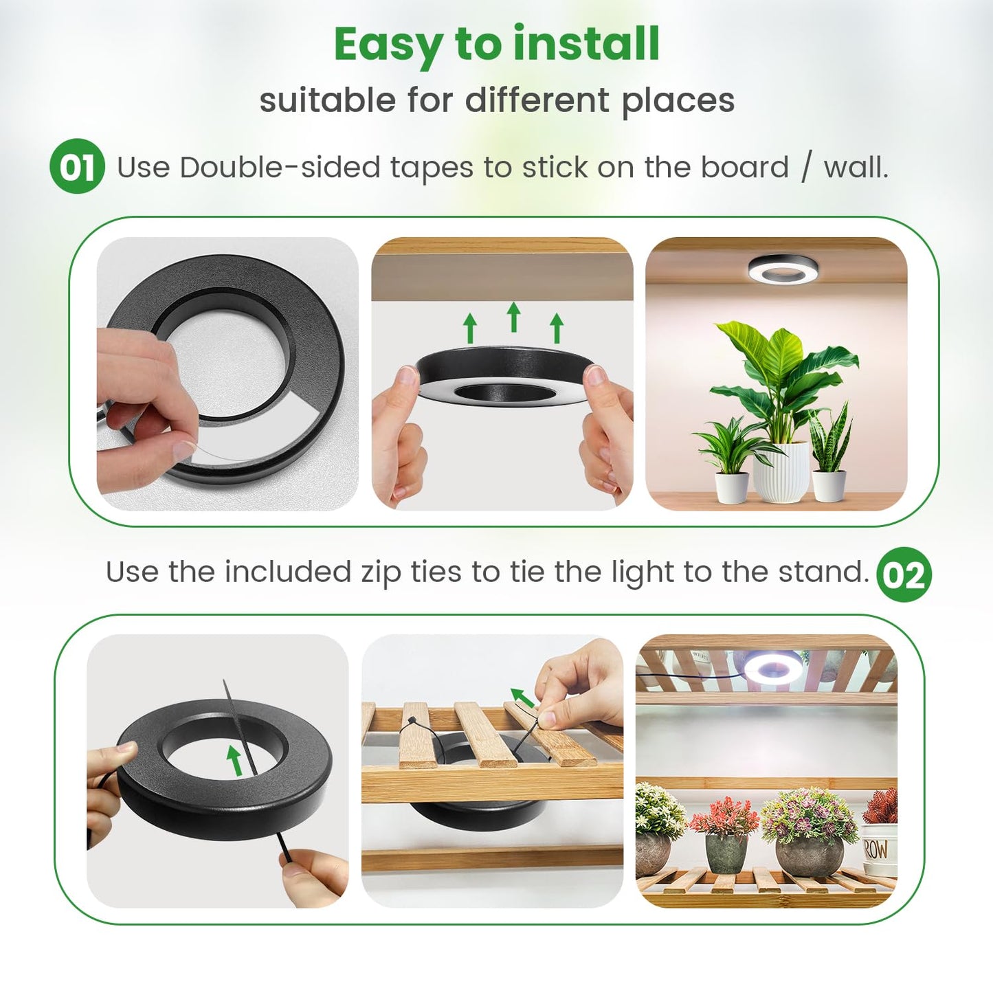 Wiaxulay Grow Lights for Indoor Plants, 144 LEDs Full Spectrum LED Plant Grow Light, 5V/3A Under Cabinet Grow Lamp with Auto Timer 6/12/16 Hrs, 3 Lighting Mode, 5 Brightness Levels, Tri Head (3.5in)