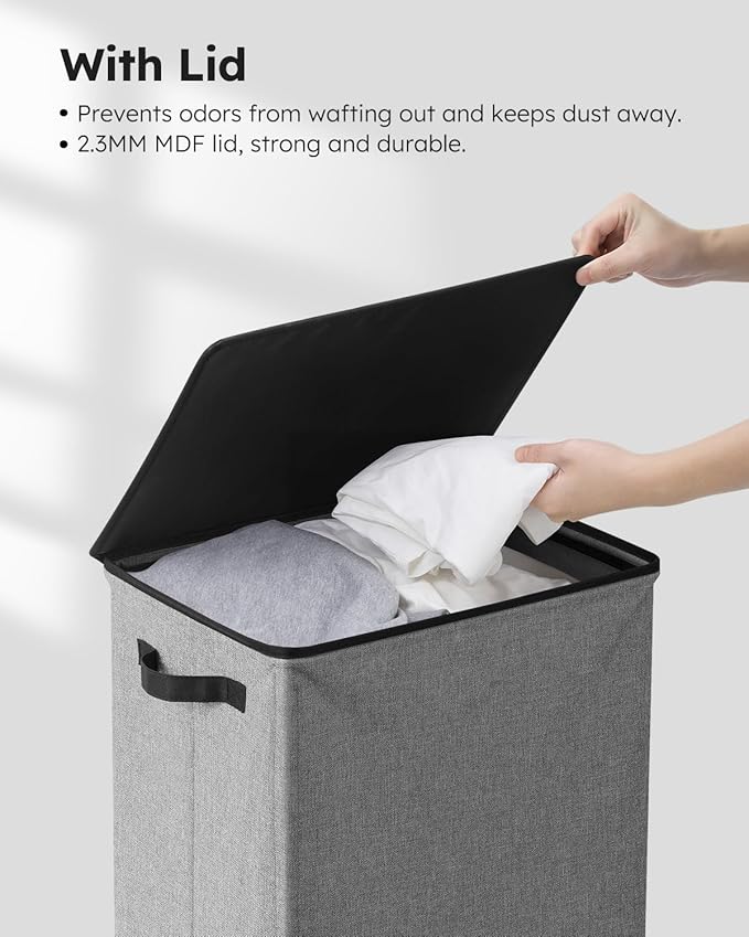 SOLEDI Laundry Hamper with Lid 90L Large & Tall Collapsible Laundry Basket