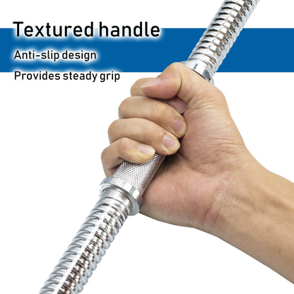 Rowland Harbor Threaded Dumbbell 12.6/14.2/14.8/15.7inch(30/35/38/40cm) curved Handles/Adjustable Dumbbell Bar Handles - Fit 1 inch Standard Weight Plate - Weightlifting Accessories - Sold in Pair