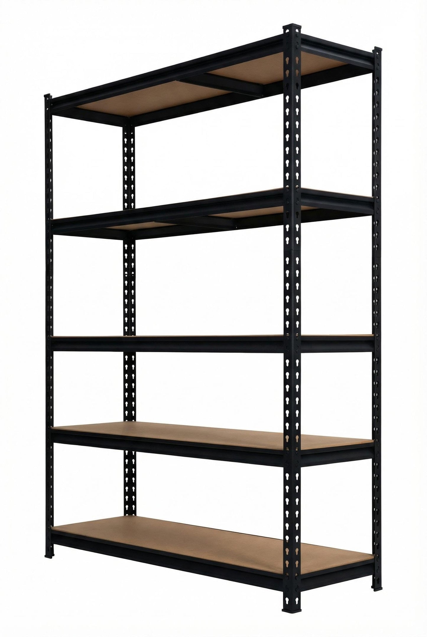 5-Tier Metal Adjustable Storage Shelving Unit, 2000 LBS Heavy-Duty Garage Shelve, 48'' x 24'' x 72'' Shelf Organizer for Garage, Kitchen, Bathroom Laundry, Closet (Black)