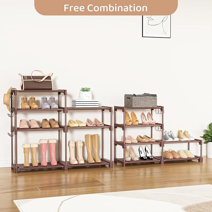 ROJASOP Shoe Rack Organizer, 8-Tier Metal Shoe Rack